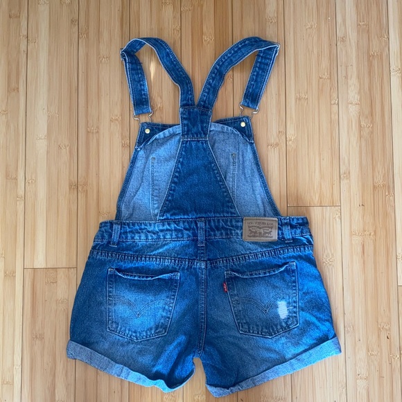 Levi’s Shortall Overall Jean Shorts Size 14 - Picture 2 of 11
